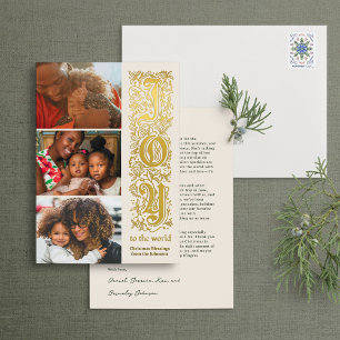 Elegant “Joy to the World” Multi-Photo Christmas