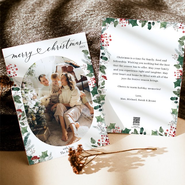 Élégant Joyeux Carte photo de Noël avec message (Créateur téléchargé)