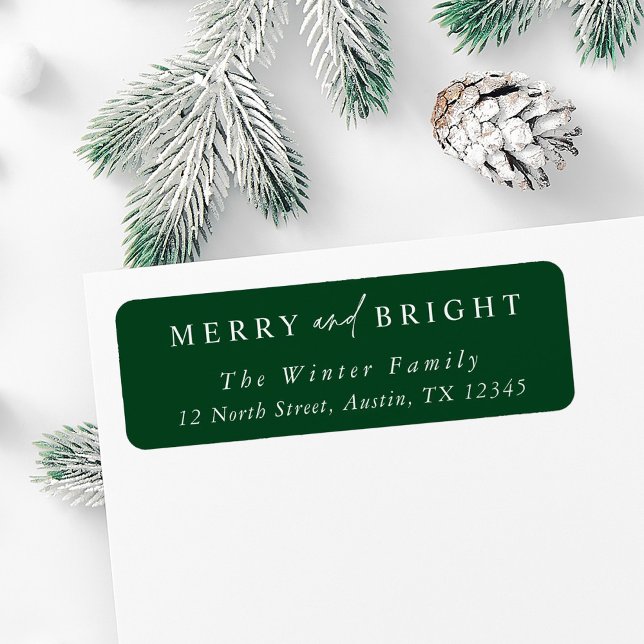 Élégant Joyeux et brillant Noël Adresse de retour (Créateur téléchargé)