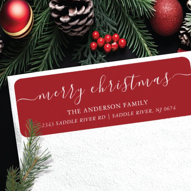 Élégant Joyeux Noël Adresse de retour Label (Créateur téléchargé)