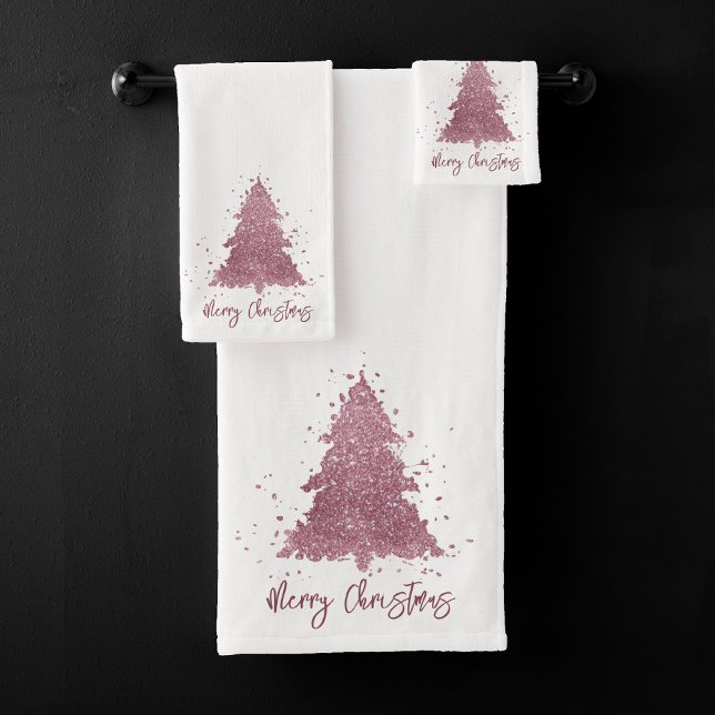 Élégant Joyeux Noël | Dusty Mauve Pink Tree (Créateur téléchargé)