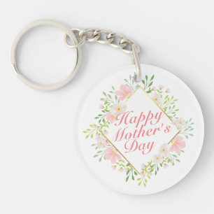 Elégant Joyeux Porte - clé de cadre floral Fête de