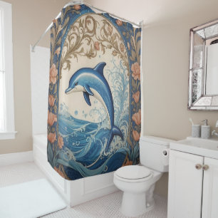 Elegant Jumping Dolphin William Morris Inspired
