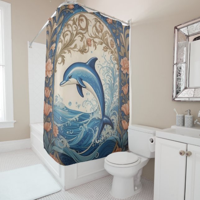 Elegant Jumping Dolphin William Morris Inspired (In Situ)