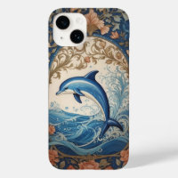 Elegant Jumping Dolphin William Morris Inspired