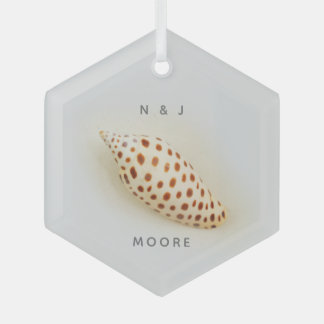 Elegant Junonia Beach Shell  Glass Ornament