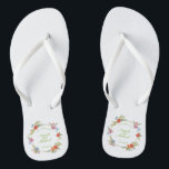 Elegant Just Married Floral Wedding | Flip Flops<br><div class="desc">For further customization,  please click the "Customize" button and use our design tool to modify this template. If the options are available,  you may change text and image by simply clicking on "Edit/Remove Text or Image Here" and add your own. Designed by Freepik.</div>