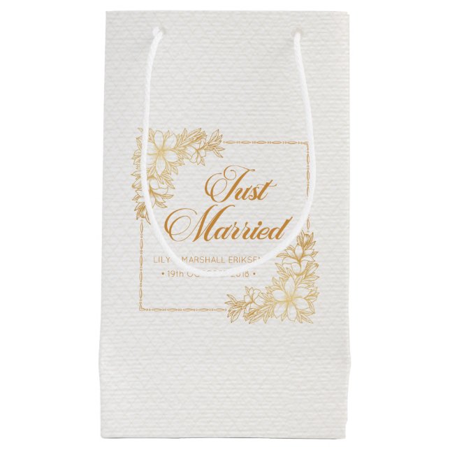 Elegant Just Married Wedding | Gift Bag (Front)