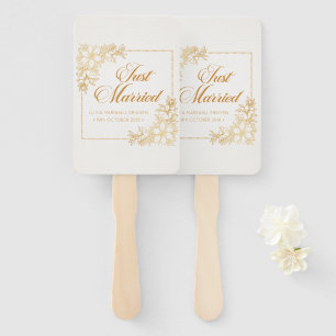 Elegant Just Married Wedding   Hand Fans