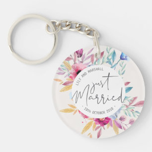 Elegant Just Married Wedding   Keychain
