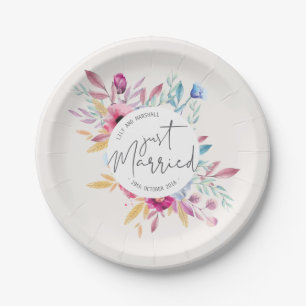 Elegant Just Married Wedding   Paper Plate