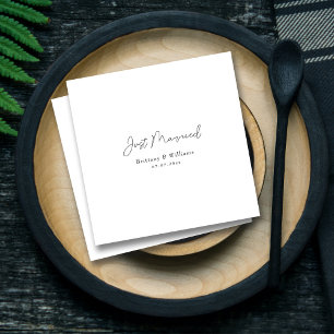Elegant 'Just Married' Wedding - Personalized Napkin