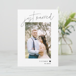 Elegant Just Married Wedding Reception Party Photo Invitation