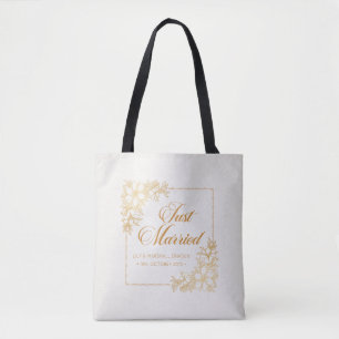 Elegant Just Married Wedding Tote Bag