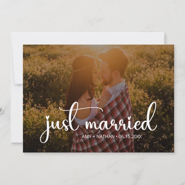Elegant Juste marié Photo Mariage Faire-part (Devant)