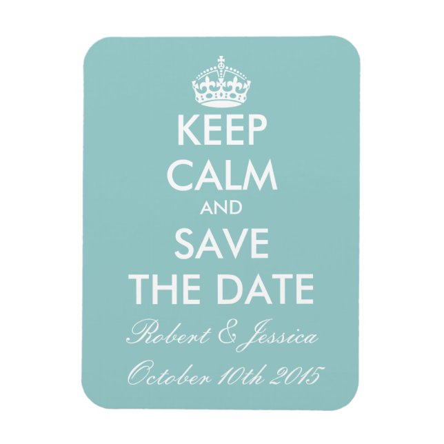 Elegant keep calm save the date magnet for wedding (Vertical)