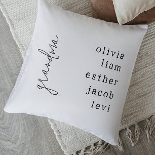 Elegant Keepsake Grandchildren Name Grandma Gift Throw Pillow