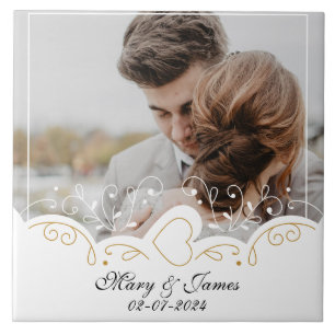 Elegant Keepsake Memories Groom Newlyweds  Tile