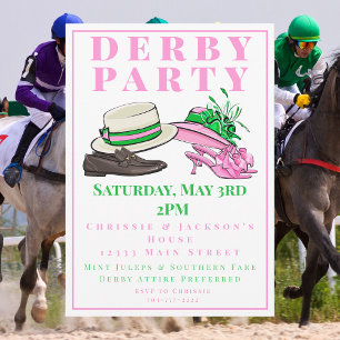 Elegant Kentucky Derby Party Hat & Heels Soiree Invitation