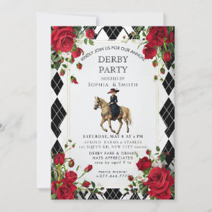 Elegant Kentucky Derby Party Invitation Jockey Hor