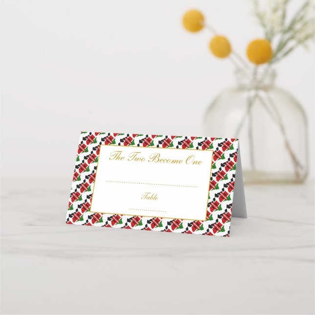 Elegant KENYA Wedding Celebration Place Card (Front)