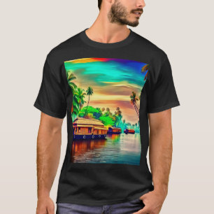 Elegant Kerala natural landscape of coconut trees T-Shirt