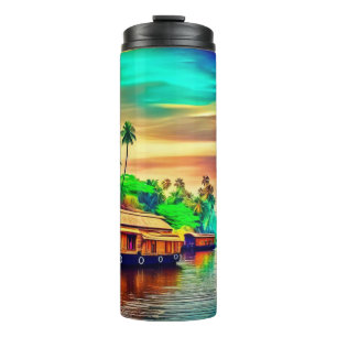 Elegant Kerala natural landscape of coconut trees Thermal Tumbler