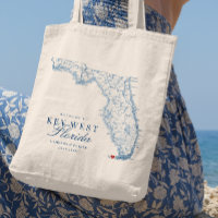 Elegant Key West Florida Wedding Welcome Tote Bag