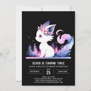 Elegant Kids Cat Birthday Invitation