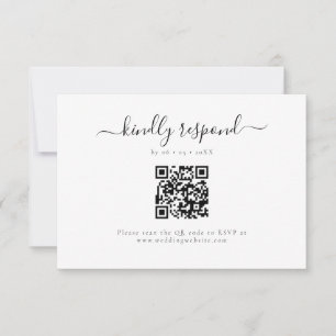Elegant Kindly Respond QR Code RSVP Card