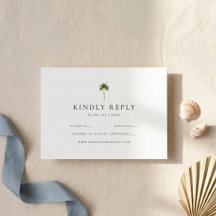 Elegant Kindly Respond Wedding Palm Tree RSVP