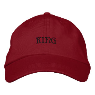 Elegant KING Name Red Colour Handsome-Hat Embroidered Hat
