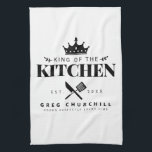 Elegant King of The Kitchen Modern Personalized Kitchen Towel<br><div class="desc">Perfect gift for your dad,  grandpa,  brother,  or any important man in your life! Easily personalize yours at home!</div>