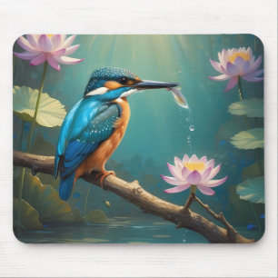 Elegant Kingfisher Bird Mouse Pad