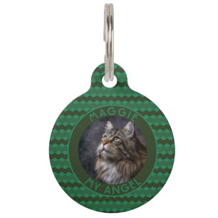 Elegant Kitten Owner Gift Chevron Checkers Pet Tag
