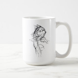 Elegant Koi Fish Abstract Sketch Coffee Mug