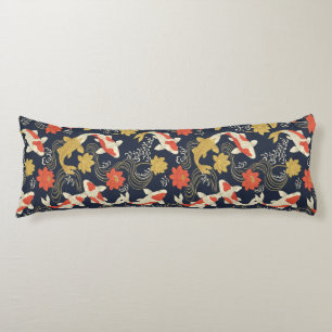 Elegant Koi Fish and Lotus Pattern Body Pillow