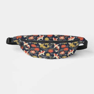Elegant Koi Fish and Lotus Pattern Fanny Pack