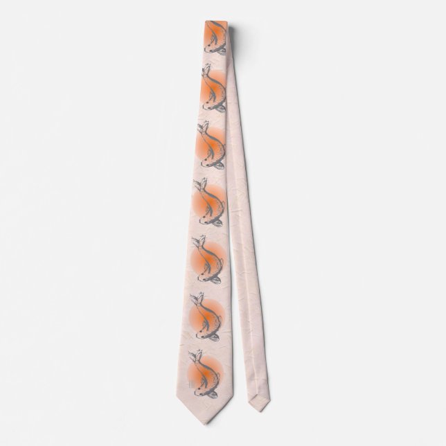 Elegant Koi Fish Neck Tie (Front)