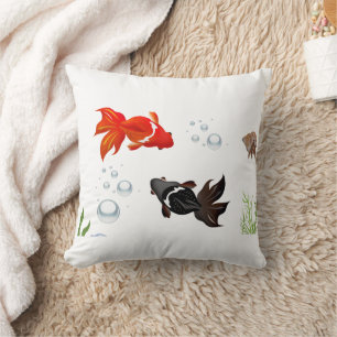  Elegant Koi Fish Zen Design – Peaceful Japanese A Throw Pillow