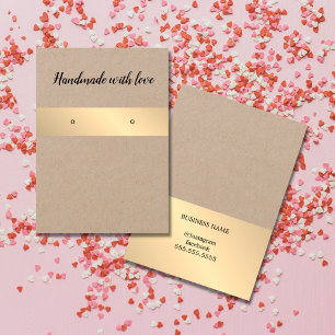 Elegant Kraft Golden Stripe Earring Card