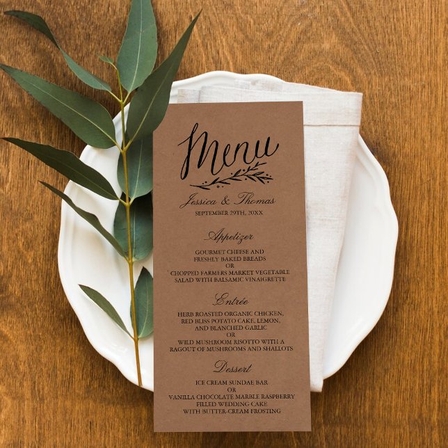 Elegant Kraft Mariage Menu Modèles (Créateur téléchargé)