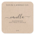 Elegant Kraft Minimalist Script Candle Label