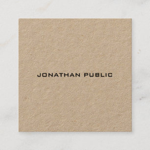 Elegant Kraft Paper Professional Modern Luxury Square Business Card