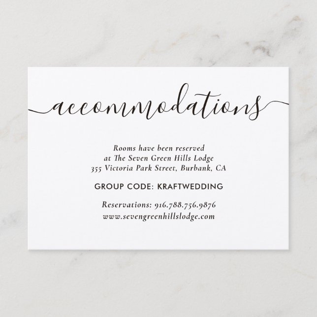 Elégant Kraft papier Mariage Cartes d'hébergement (Devant)
