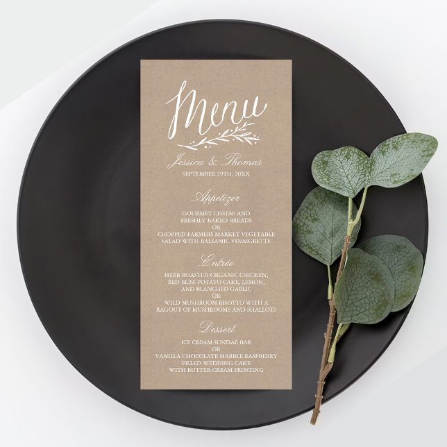Elegant Kraft Wedding Menu Templates (Creator Uploaded)