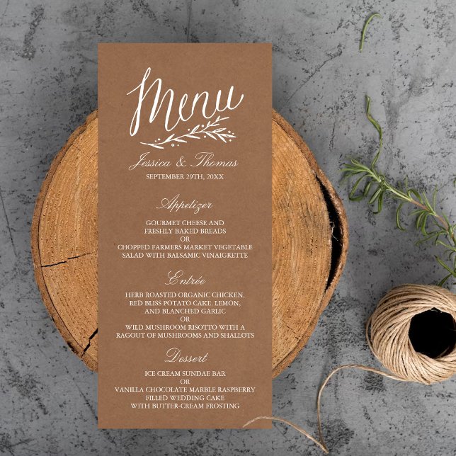 Elegant Kraft Wedding Menu Templates (Creator Uploaded)