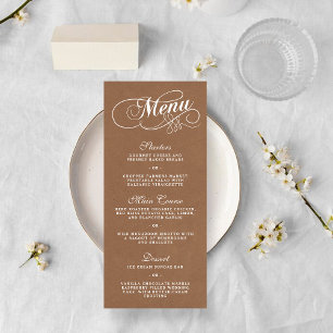 Elegant Kraft Wedding Menu Templates