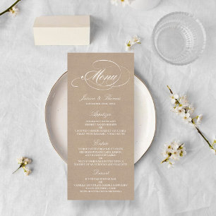 Elegant Kraft Wedding Menu Templates