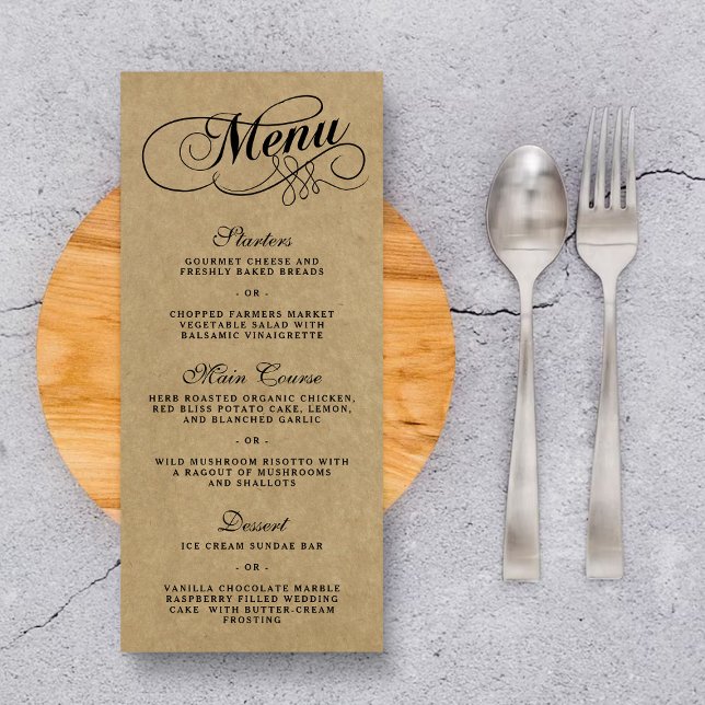 Elegant Kraft Wedding Menu Templates (Creator Uploaded)